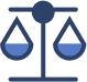 Balanced pair of scales shows that we impart independent and impartial financial advice at Derradda